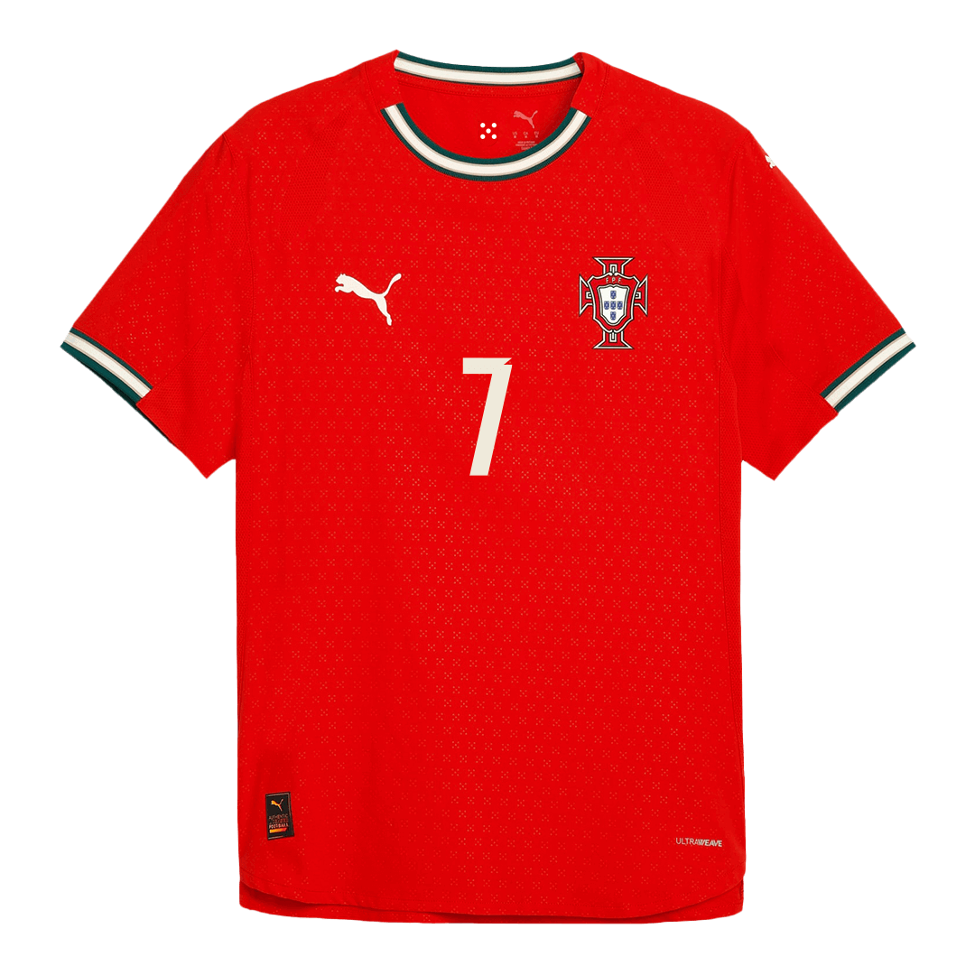 RONALDO #7 Portugália Játékos Otthon Mez 2025 Piros