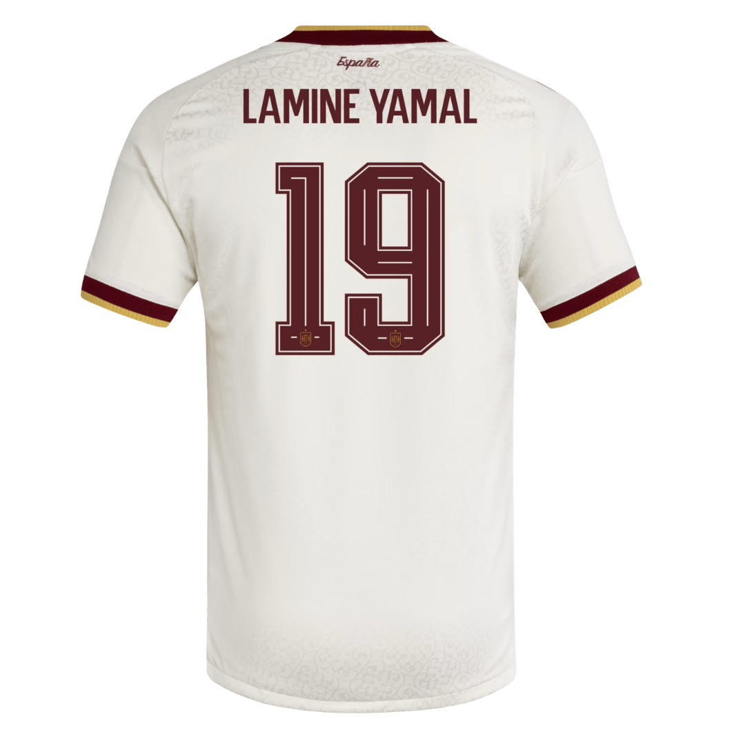 LAMINE YAMAL #19 Spanyolország Játékos Verzió Idegenbeli Mez Világbajnoki 2026 Fehér