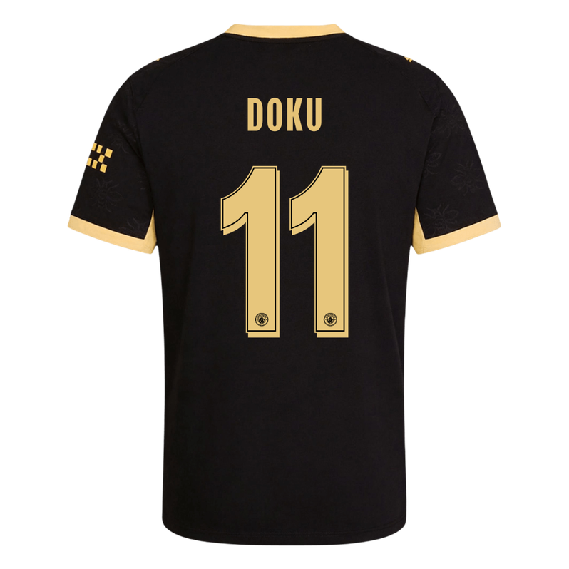 DOKU #11 Manchester City Játékos Verzió Idegenbeli Mez 2026/27 Fekete - UCL