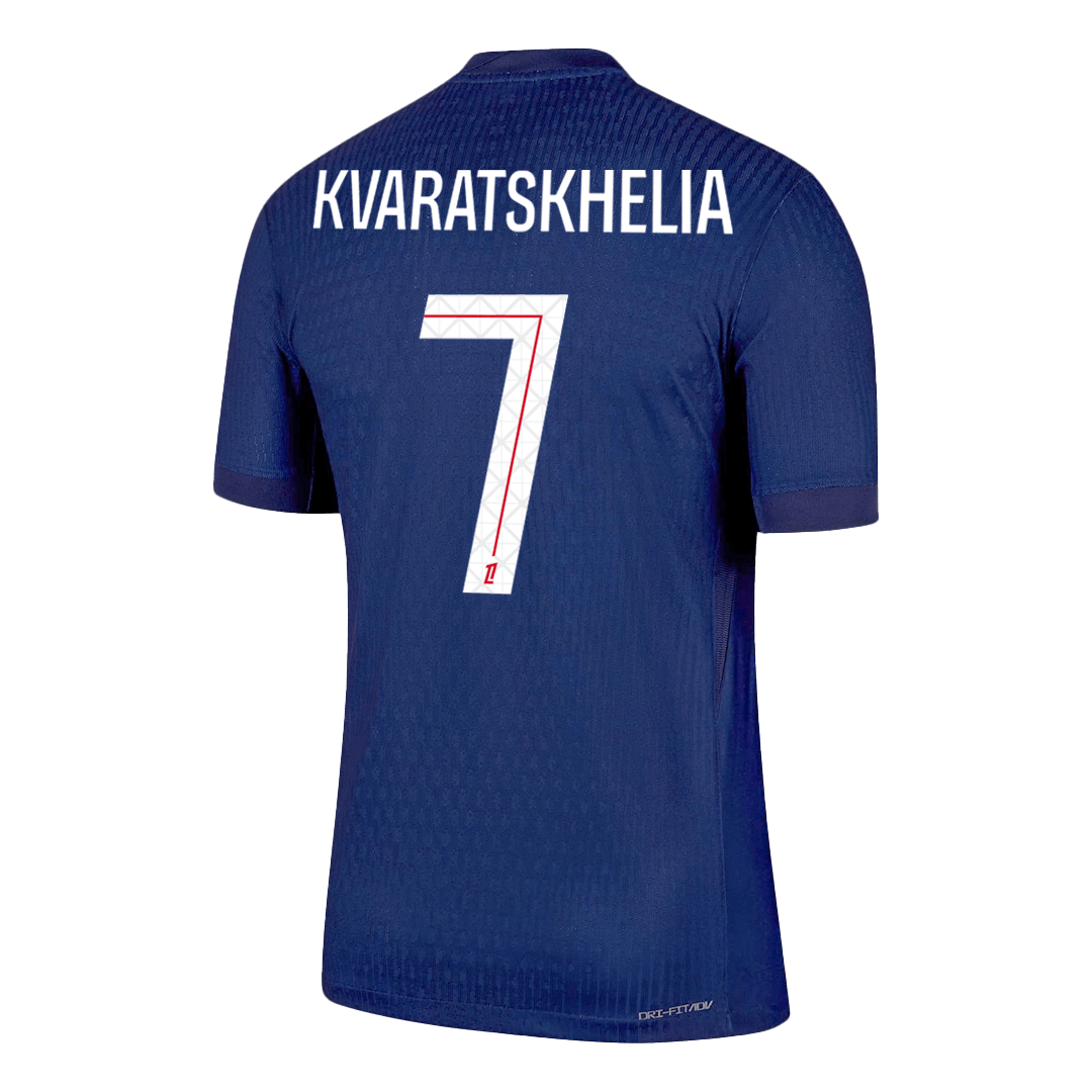 KVARATSKHELIA #7 Játékos PSG Otthon Soccer Mez 2025/26 Haditengerészet