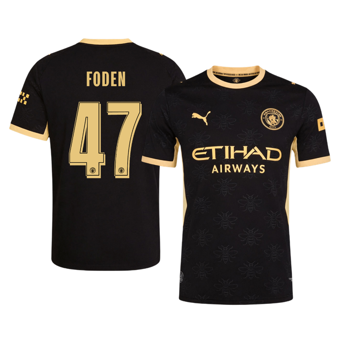 FODEN #47 Manchester City Játékos Verzió Idegenbeli Mez 2026/27 Fekete - UCL