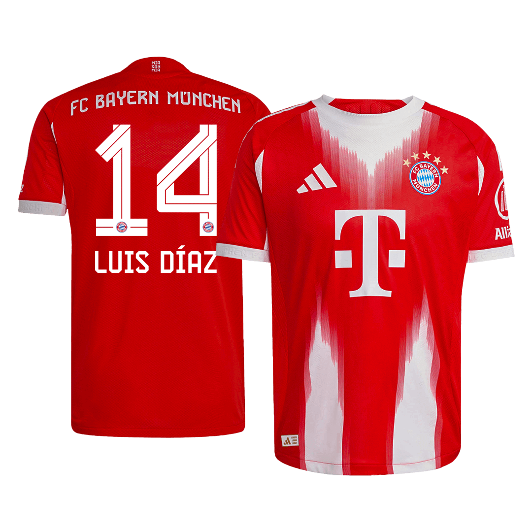 LUIS DÍAZ #14 Játékos Bayern Munich Otthon Soccer Mez 2025/26 Piros