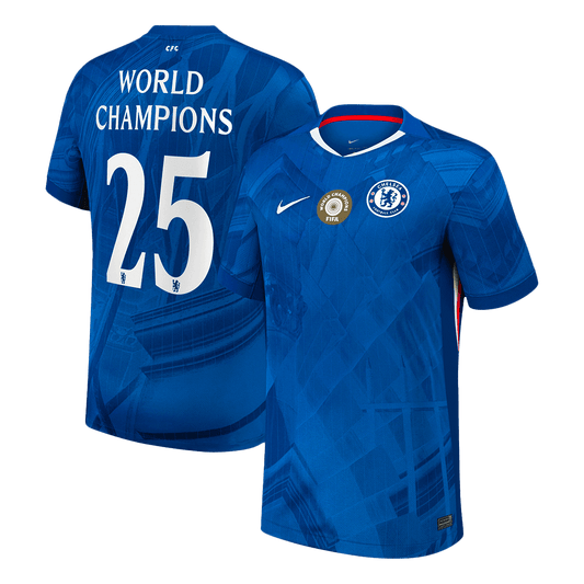 WORLD CHAMPIONS #25 Chelsea Otthon Soccer Mez 2025/26 Kék - with chest badge