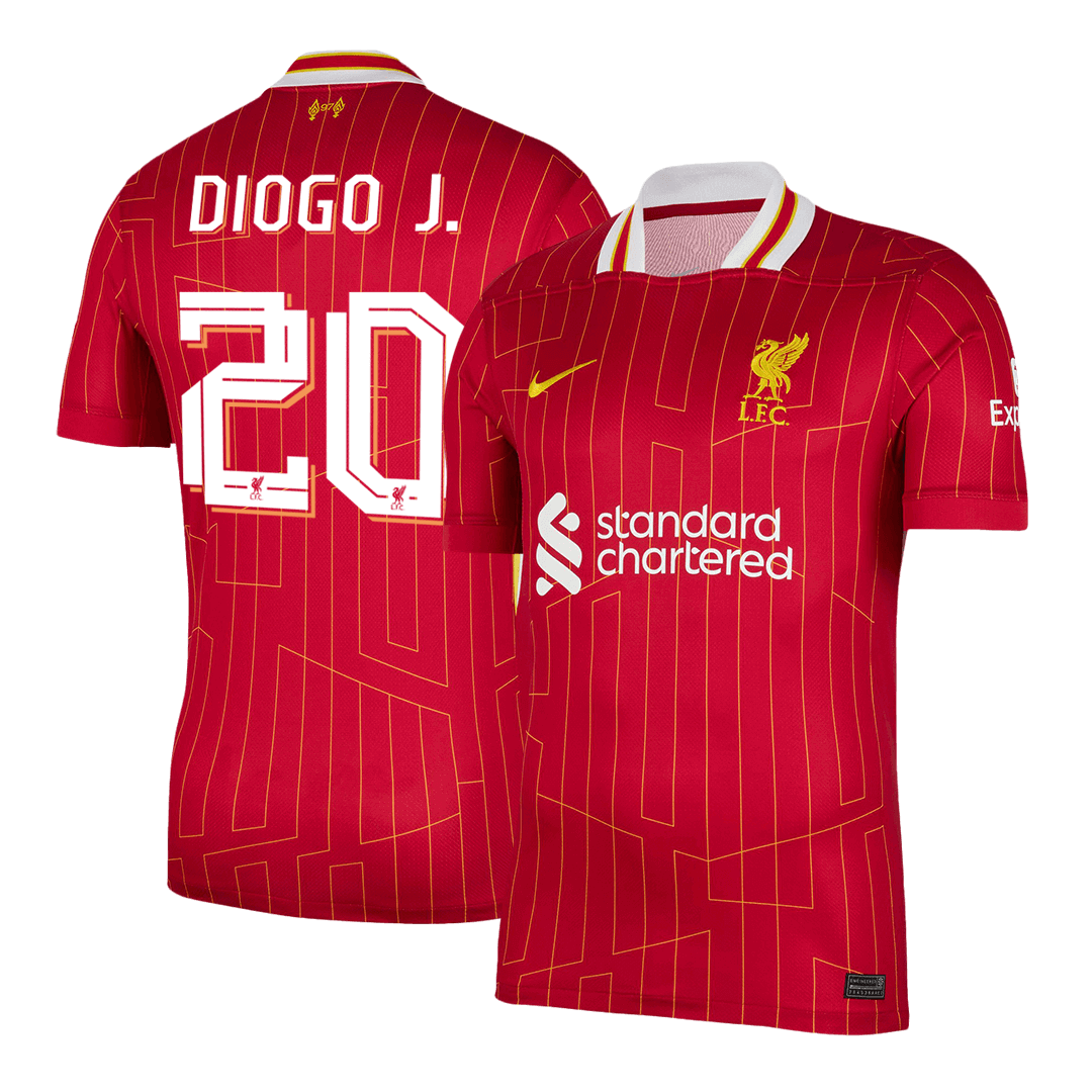 DIOGO J. #20 Liverpool Otthon Soccer Mez Piros - UCL 2025/26