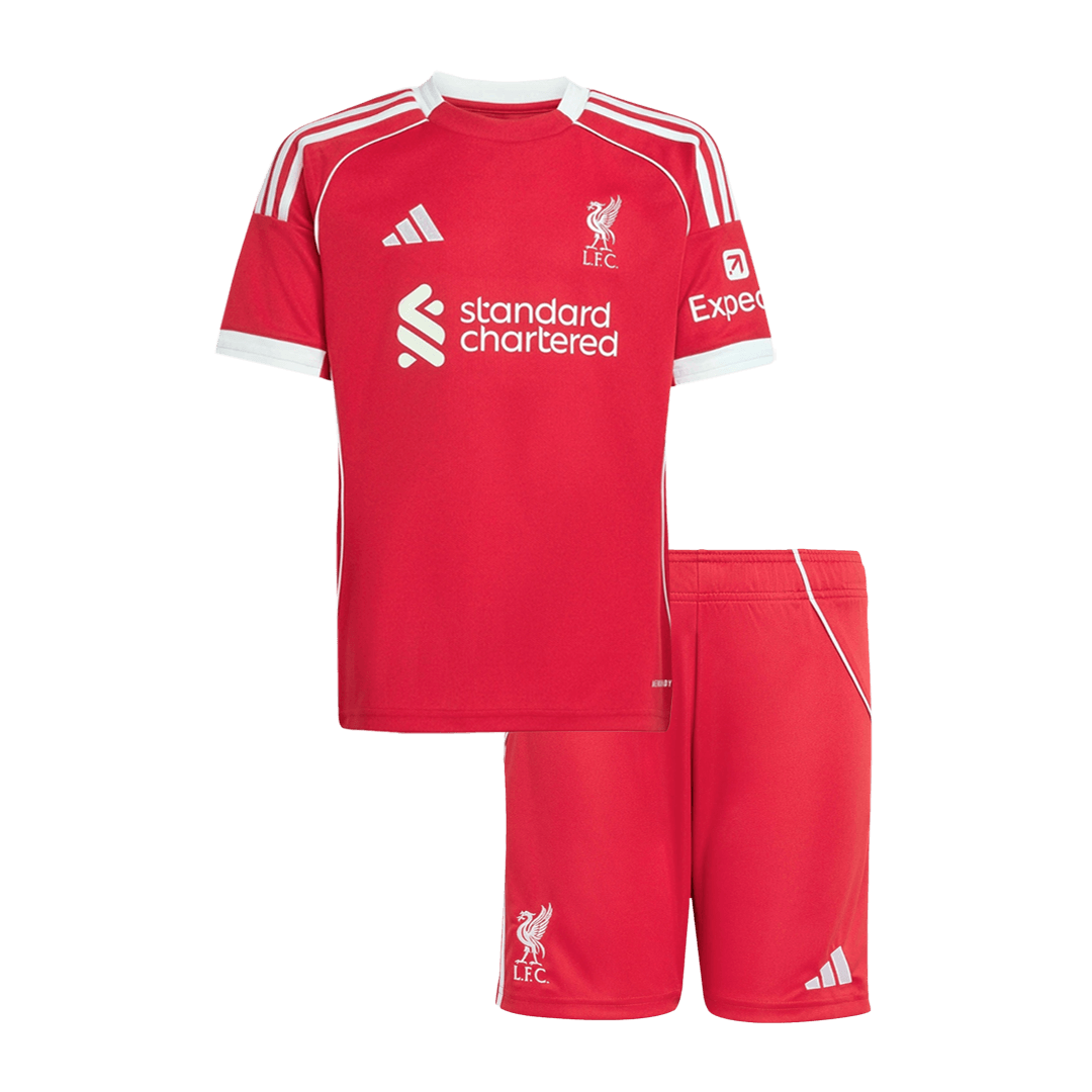Gyerekek Liverpool Otthon Soccer Mez Készlet(Mez+Rövidnadrág) 25/26 Piros 2025/26
