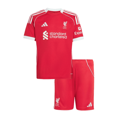 Gyerekek Liverpool Otthon Soccer Mez Készlet(Mez+Rövidnadrág) 25/26 Piros 2025/26