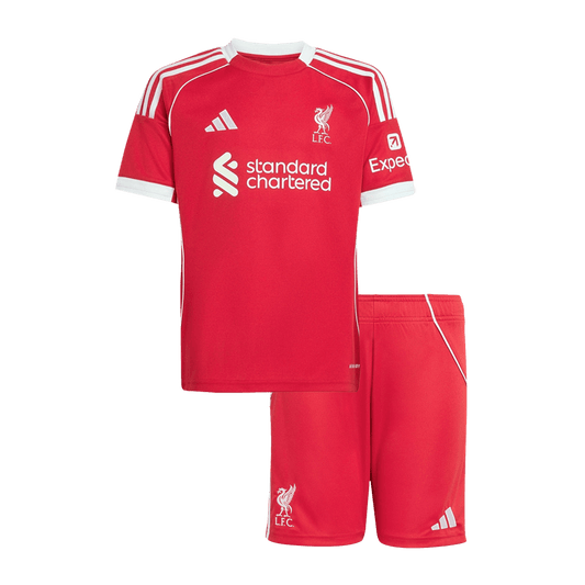 Gyerekek Liverpool Otthon Soccer Mez Készlet(Mez+Rövidnadrág) 25/26 Piros 2025/26
