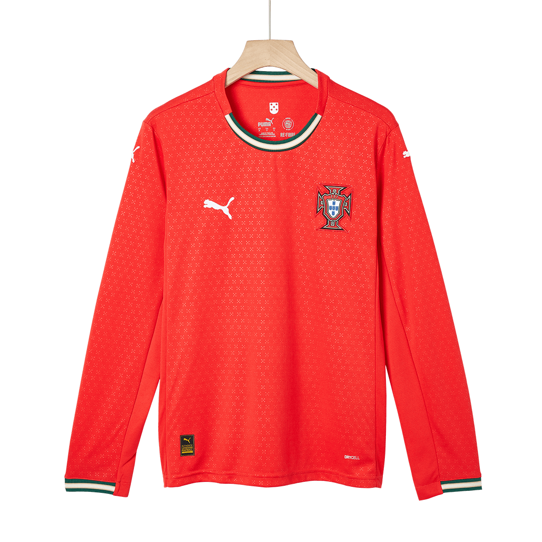 RONALDO #7 Portugália Otthon Hosszú Ujjú Mez 2025-Piros