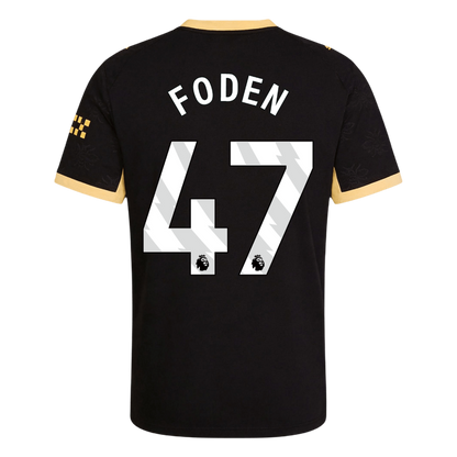 FODEN #47 Manchester City Játékos Verzió Idegenbeli Mez 2026/27 Fekete