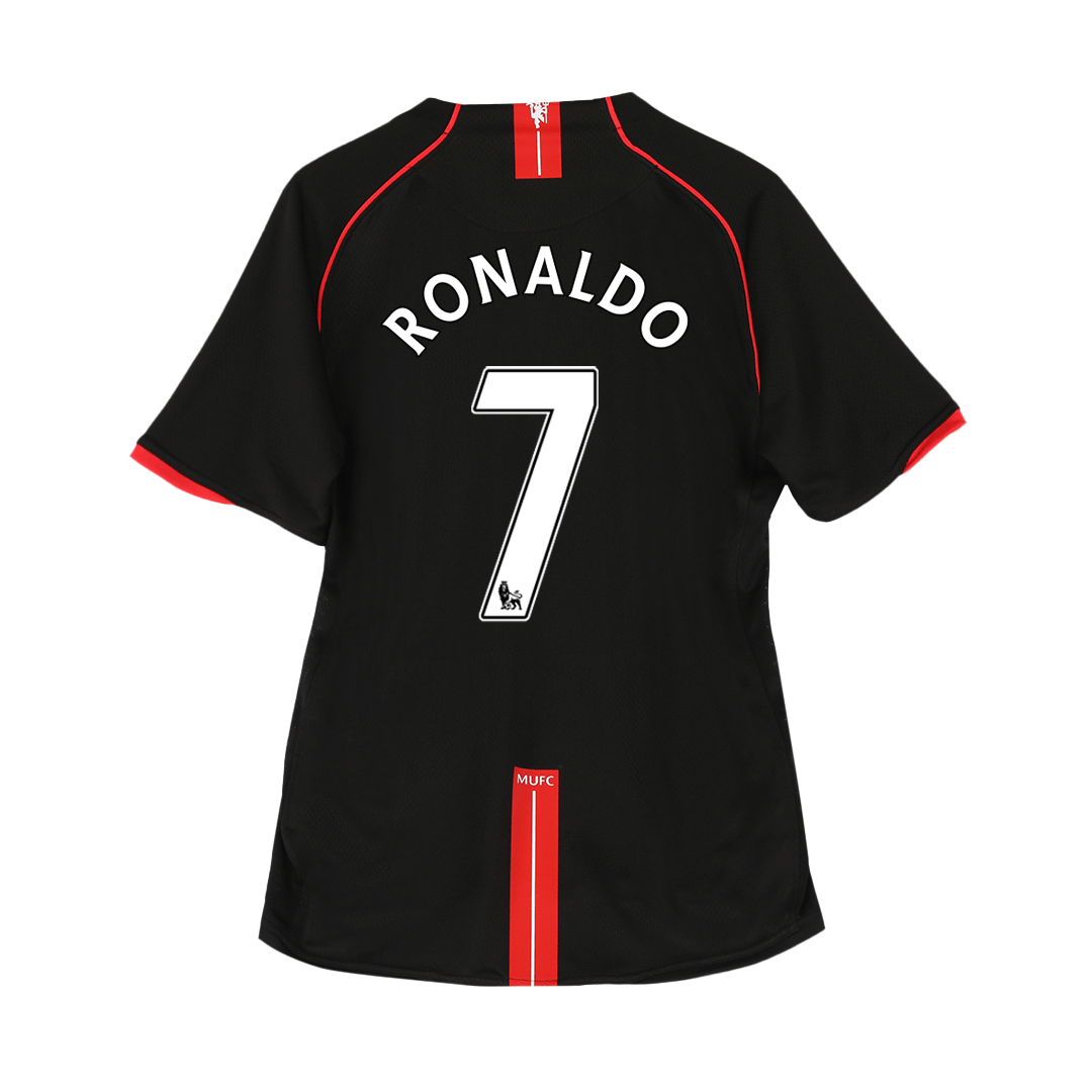 RONALDO #7 Manchester United Idegenbeli Retro Futball Mez 2007/08 Fekete 2025/26