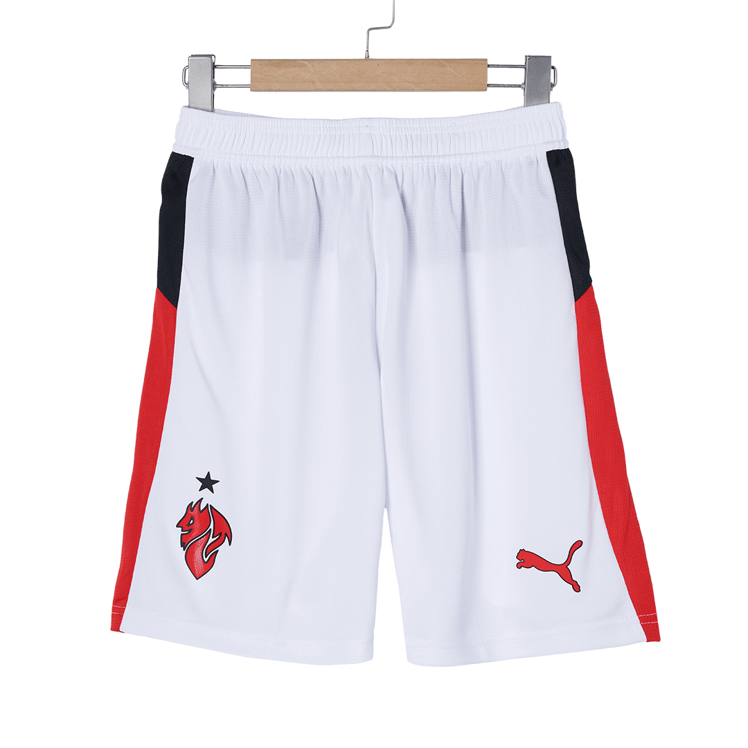 AC Milan Idegenbeli Soccer Rövidnadrág 25/26 Fehér