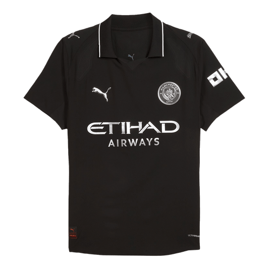 Játékos Manchester City Idegenbeli Soccer Mez 2025/26 Fekete