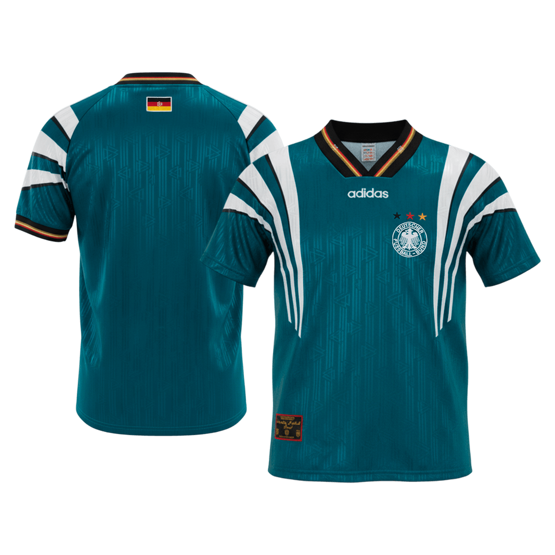 Németország Idegenbeli Retro Futball Mez 1996/97 Zöld