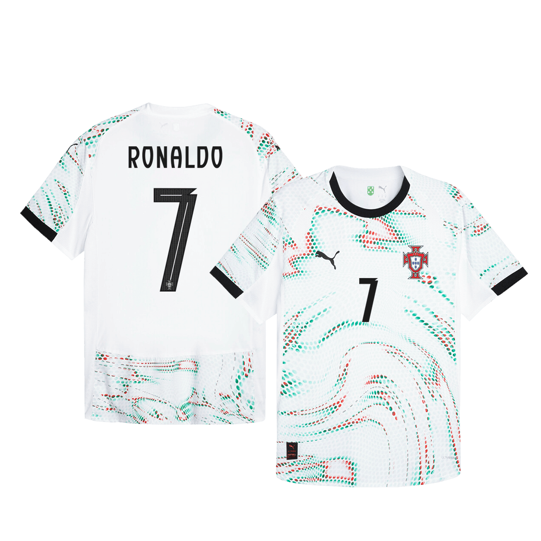 RONALDO #7 Portugal Játékos Idegenbeli Mez 2025 Fehér