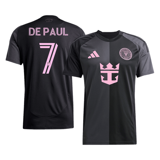 DE PAUL #7 Inter Miami Idegenbeli Soccer Mez 2025 Fekete&Szürke
