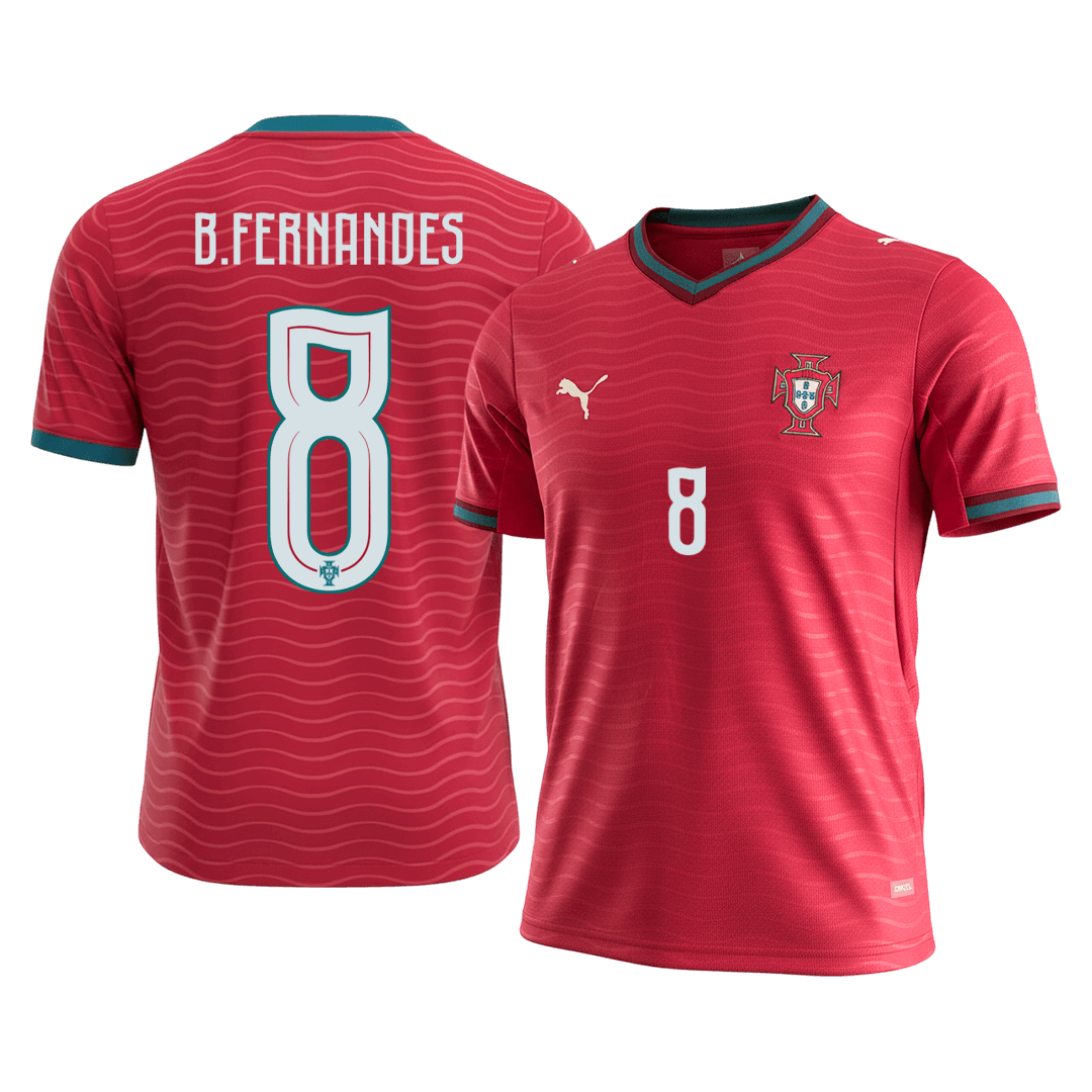 B.FERNANDES #8 Portugal Hazai Mez 2026 Piros
