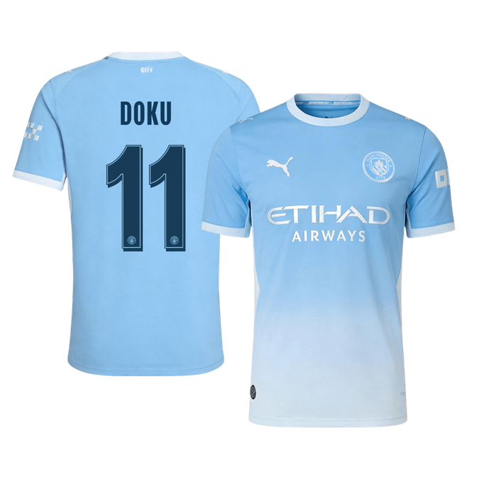 DOKU #11 Manchester City Játékos Verzió Hazai Mez 2026/27 Kék - UCL