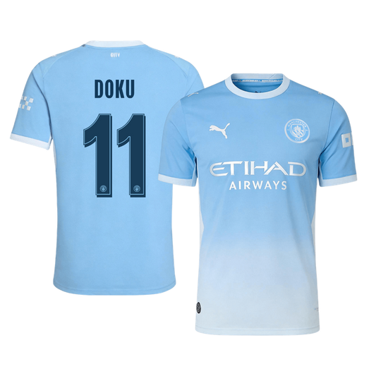 DOKU #11 Manchester City Játékos Verzió Hazai Mez 2026/27 Kék - UCL