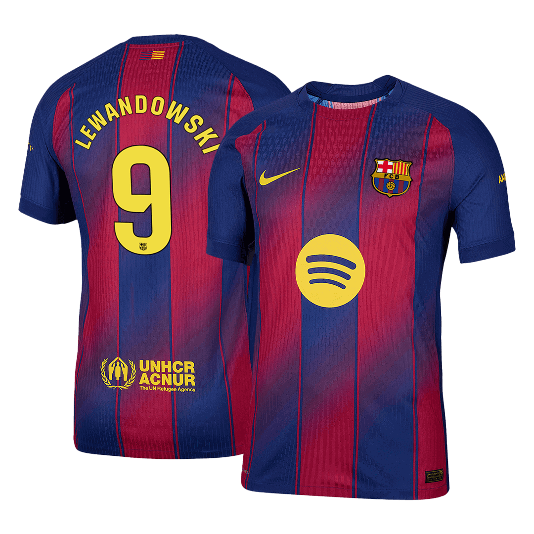 LEWANDOWSKI #9 Játékos Barcelona Otthon Soccer Mez 2025/26 Piros&Kék