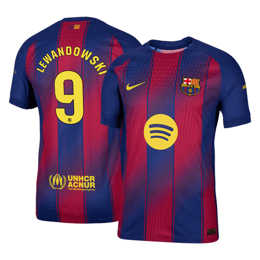 LEWANDOWSKI #9 Játékos Barcelona Otthon Soccer Mez 2025/26 Piros&Kék