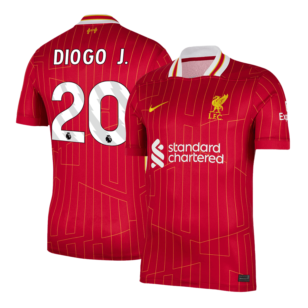 DIOGO J. #20 Liverpool Otthon Soccer Mez Piros 2025/26