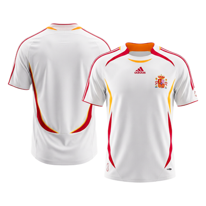 Spanyolország Idegenbeli Retro Futball Mez 2006 Fehér