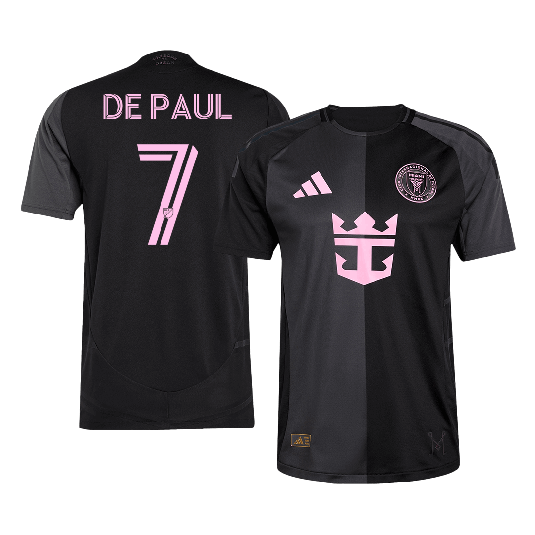 DE PAUL #7 Játékos Inter Miami CF Idegenbeli Soccer Mez 2025 Fekete&Szürke