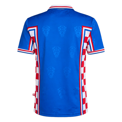 Horvátország Idegenbeli Retro Futball Mez 1998 Kék