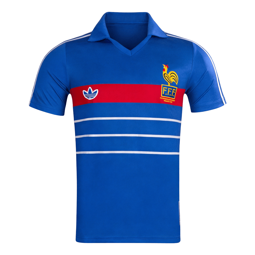 Franciaország Hazai Retro Futball Mez 1984 Kék