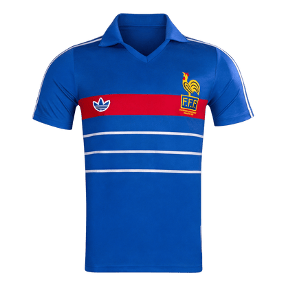 Franciaország Hazai Retro Futball Mez 1984 Kék