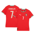 Női RONALDO #7 Portugália Otthon Futball Mez 2025 Piros