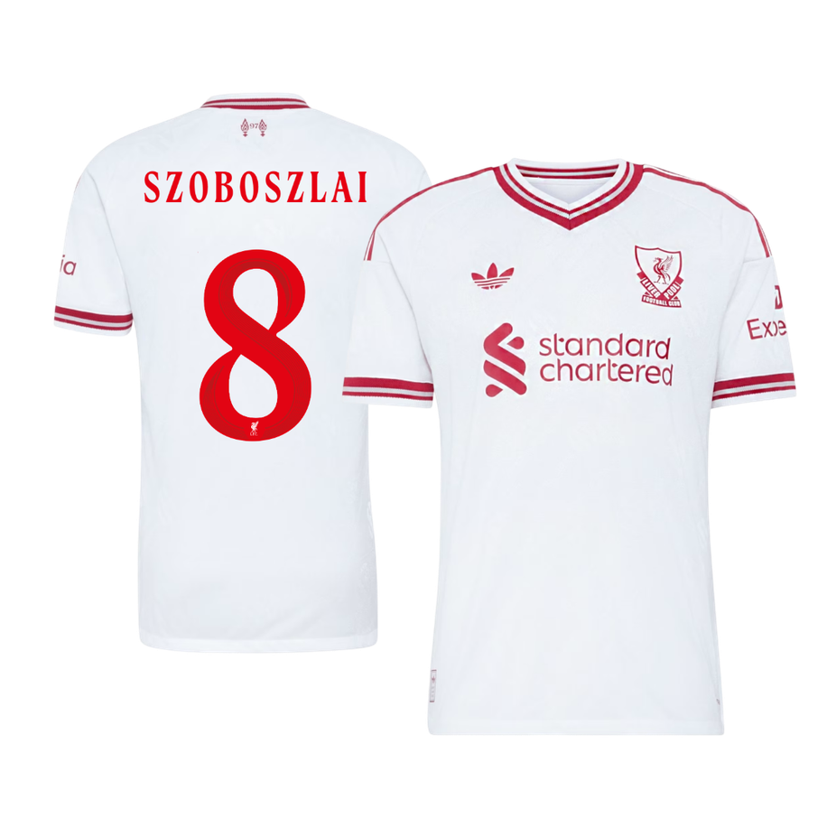 SZOBOSZLAI #8 Liverpool Játékos Verzió Idegenbeli Mez 2026/27 Fehér - UCL