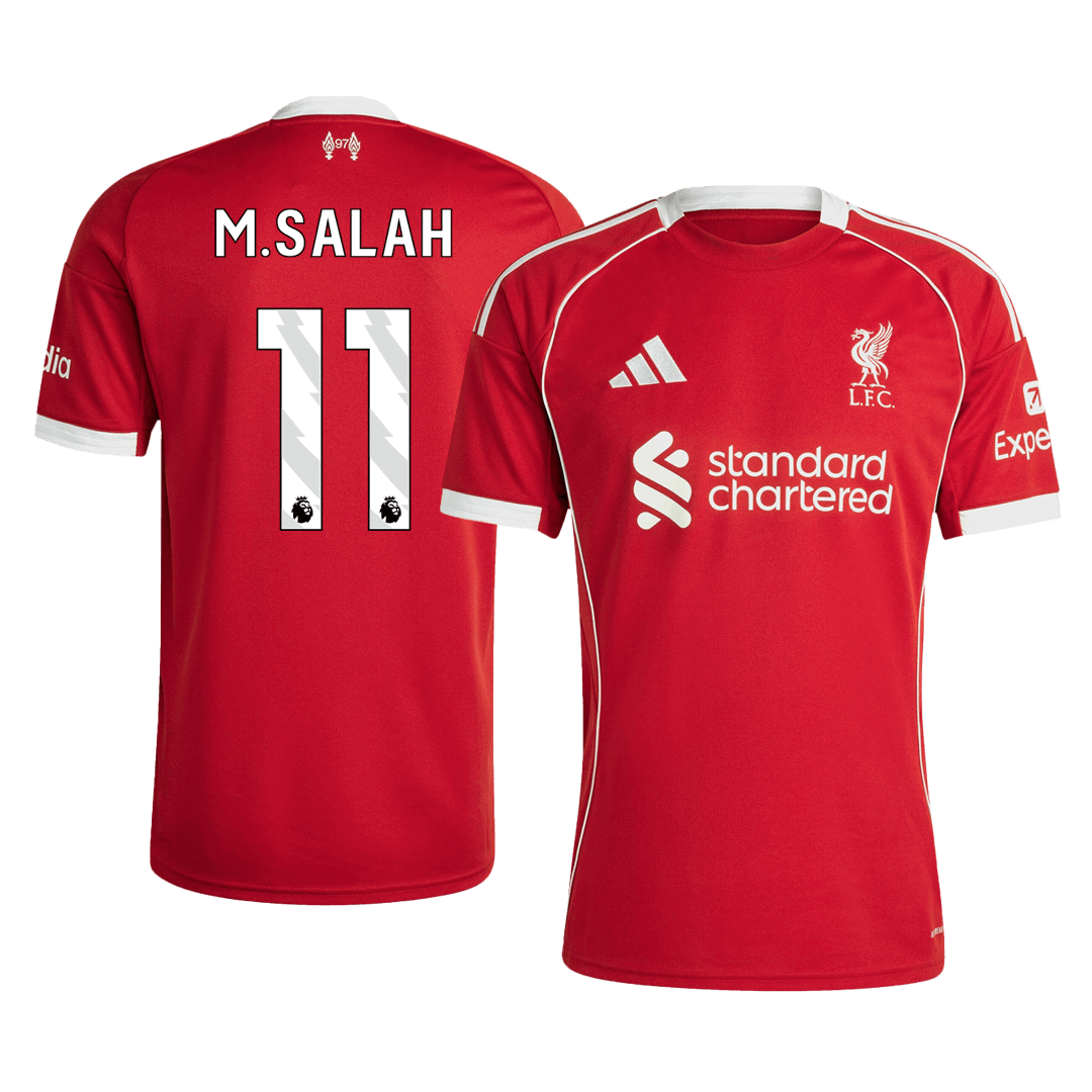 M.SALAH #11 Liverpool Otthon Soccer Mez 25/26 Piros 2025/26