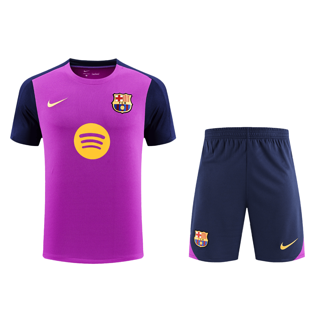 Barcelona Előtti-Mérkőzés Edzés Soccer Mez Készlet(Mez+Rövidnadrág) 25/26 Lila 2025/26