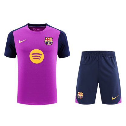 Barcelona Előtti-Mérkőzés Edzés Soccer Mez Készlet(Mez+Rövidnadrág) 25/26 Lila 2025/26