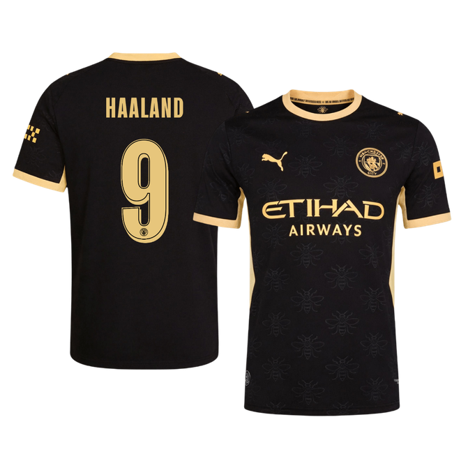 HAALAND #9 Manchester City Játékos Verzió Idegenbeli Mez 2026/27 Fekete - UCL
