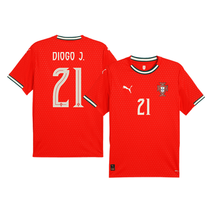 DIOGO J. #21 Portugal Otthoni Futball Mez 2025 Piros