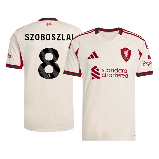 SZOBOSZLAI #8 Liverpool Idegenbeli Mez 2025/26 Fehér