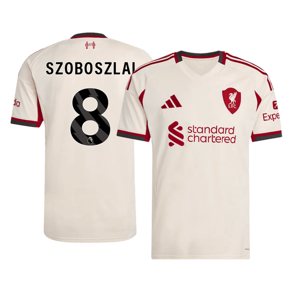 SZOBOSZLAI #8 Liverpool Idegenbeli Mez 2025/26 Fehér