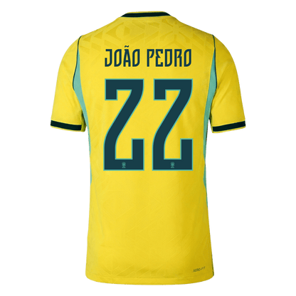 JOÃO PEDRO #22 Brazília Játékos Verzió Hazai Mez Világbajnoki 2026 Sárga