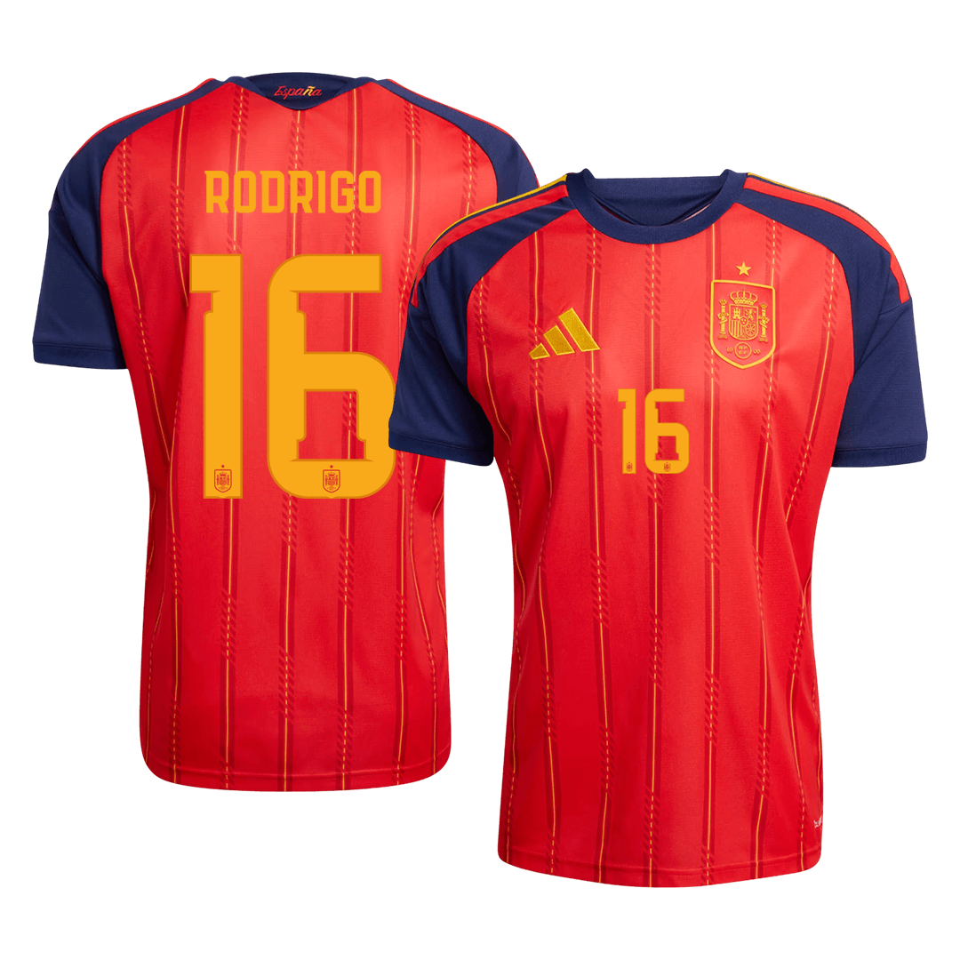RODRIGO #16 Spanyolország Hazai Futball Világbajnoki 2026 Piros
