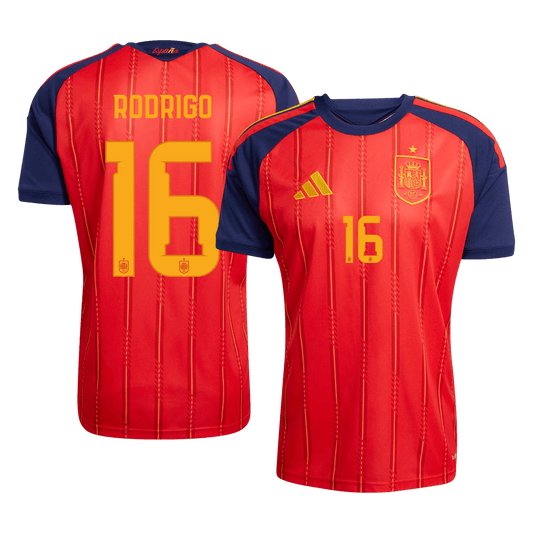 RODRIGO #16 Spanyolország Hazai Futball Világbajnoki 2026 Piros