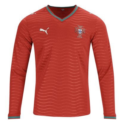 Portugal Hazai Hosszú Ujjú Játékos Mez 2026 Piros