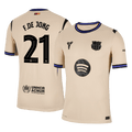 F.DE JONG #21 Játékos Barcelona Idegenbeli Soccer Mez 2025/26 Sárga - UCL