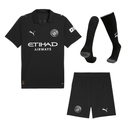 Manchester City Idegenbeli Mez Szett (Mez+Nadrág+Zokni) 2025/26 Fekete