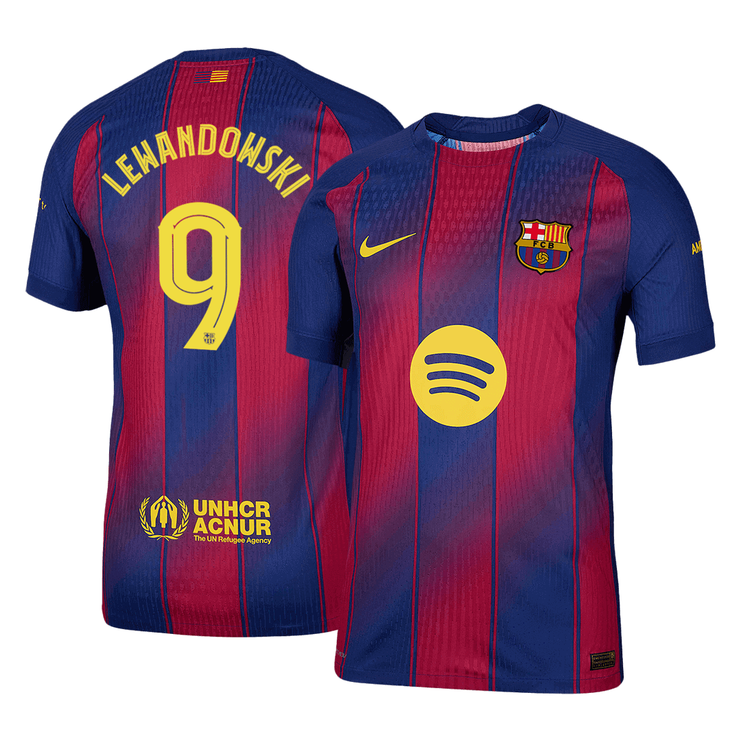 LEWANDOWSKI #9 Játékos Barcelona Otthon Soccer Mez 2025/26 Piros&Kék - UCL