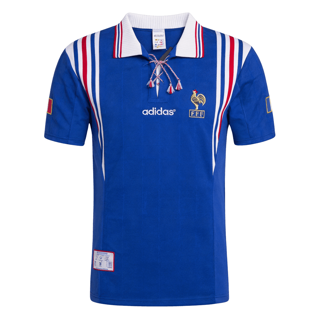 Franciaország Hazai Retro Futball Mez 1996 Kék