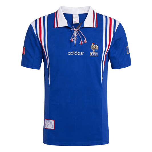 Franciaország Hazai Retro Futball Mez 1996 Kék