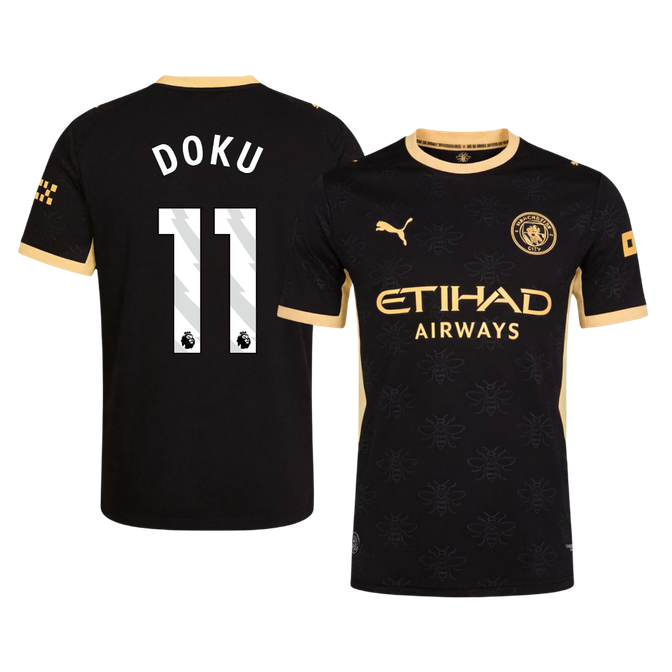 DOKU #11 Manchester City Játékos Verzió Idegenbeli Mez 2026/27 Fekete