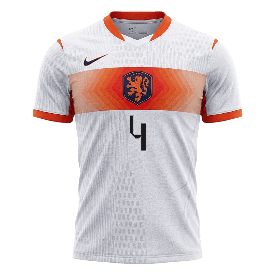 VIRGIL #4 Hollandia Játékos Verzió Idegenbeli Mez Világbajnoki 2026 Fehér